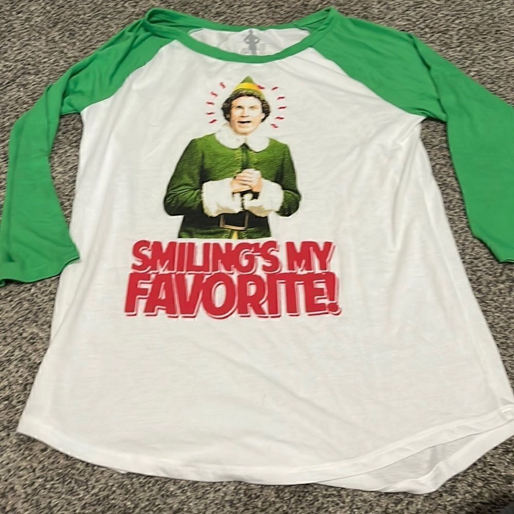 NWOT - Elf 3/4 sleeve T-shirt - smiling is my favorite